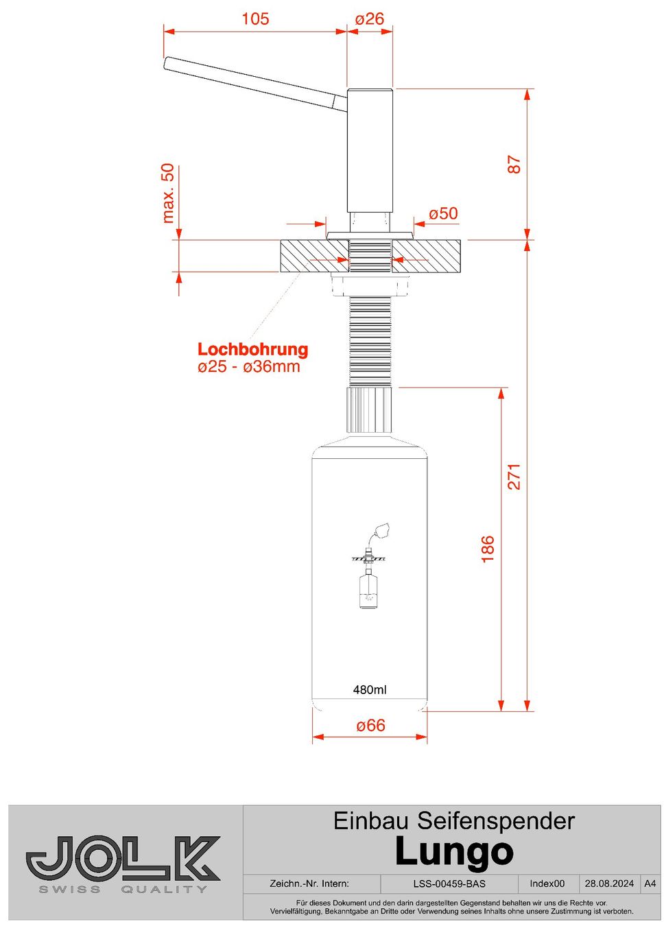 Elettrodomestici da cucina: Seifenspender / Dispenser in Chrom - Lungo – Nuovo e nell'imballaggio originale da Schöftland venduto da jolk.ch 3