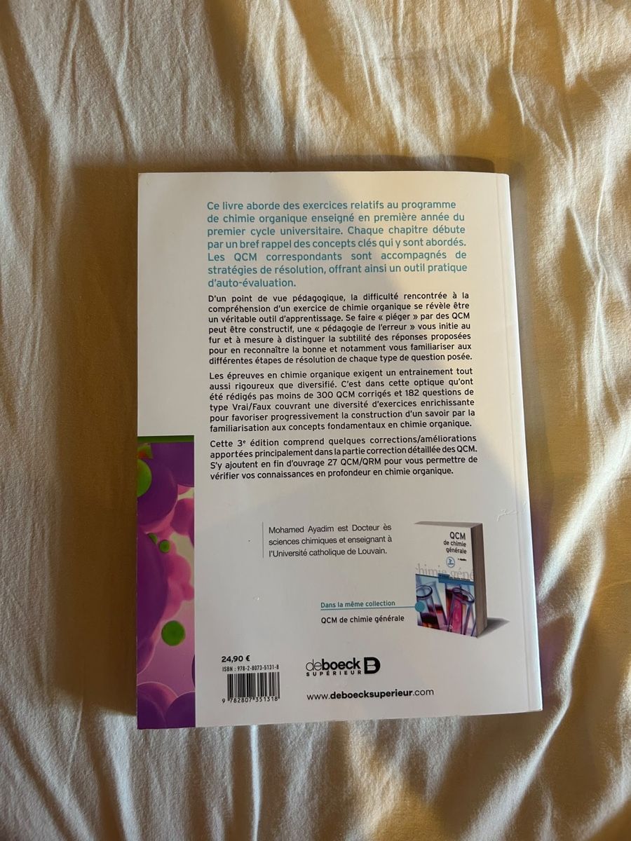 Livres: QCM de chimie organique  – D'occasion à Boudry par asmdgr135 1