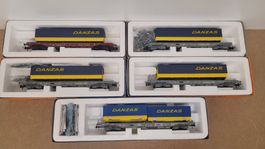 Spur H0 5er Set Roco Danzas Wagen AC und DC Achsen