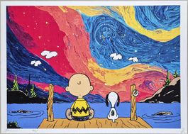 Death NYC Ltd Pop Art Druck " Polar Night Charlie & Snoopy