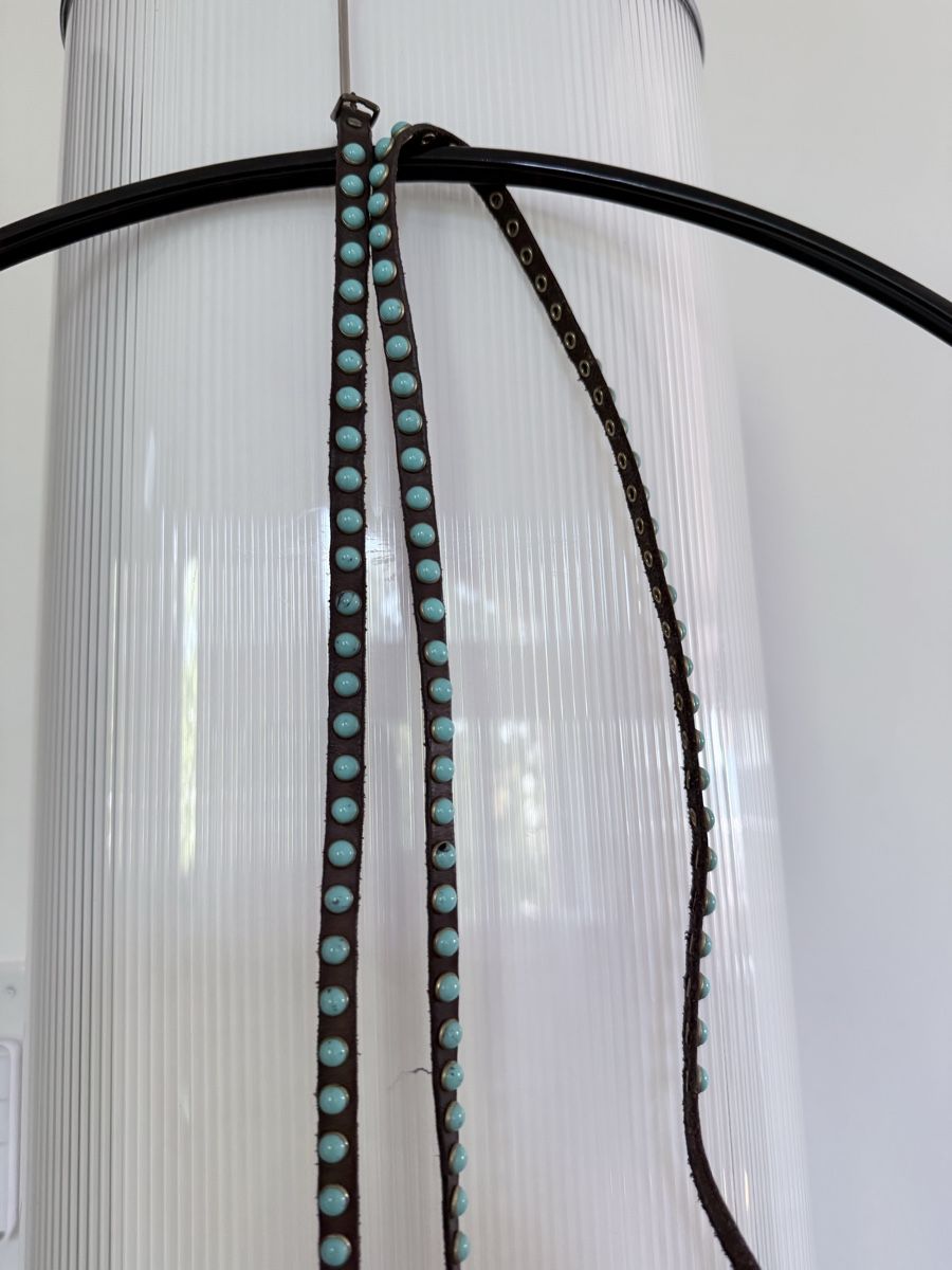 Gürtel: Gurt: Leder braun mit Tuerkissteinen einstellbar – Neu (gemäss Beschreibung) aus Zürich von Reloved2020