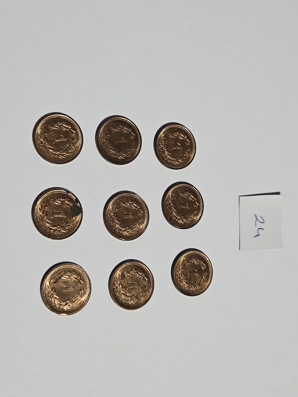 Tutti le monete: 1 Rappen 1937, 9 Stk. – Usato da Pfäffikon ZH venduto da Melibol 3