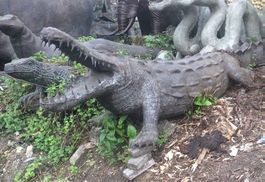Skulptur Bronze Krokodil Dekoration Aligator Statue Bronce