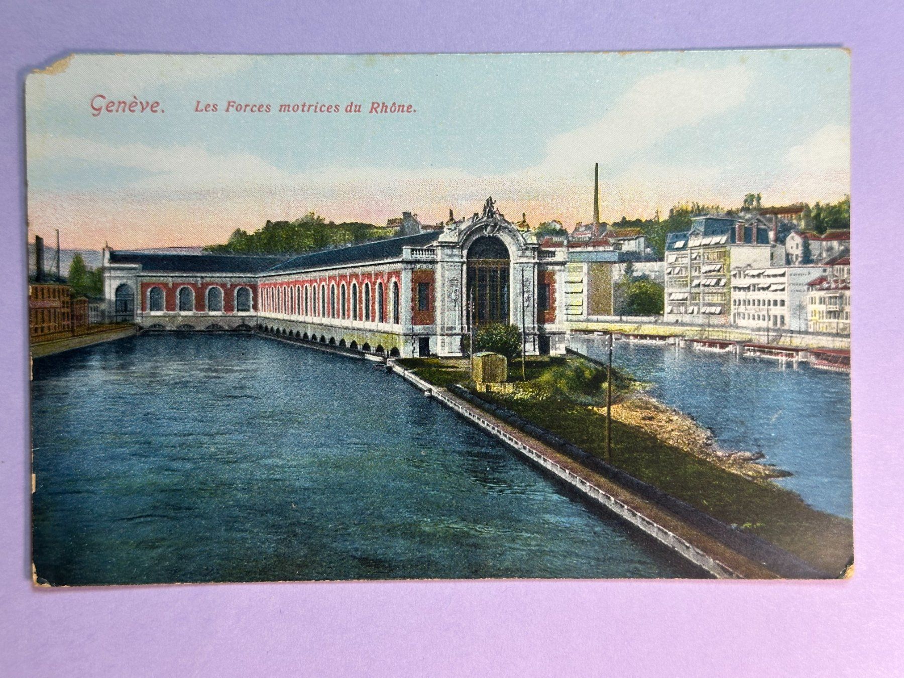 Cartoline postali: Genève, les forces motrices du Rhône – Usato da Steg VS venduto da danwer74