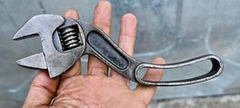 alter S-Kurven-Rollgabelschlüssel SKELETT Engländer L 20cm