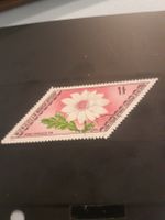 Timbre de Mongolie rare - Fleur blanche, parfait état!