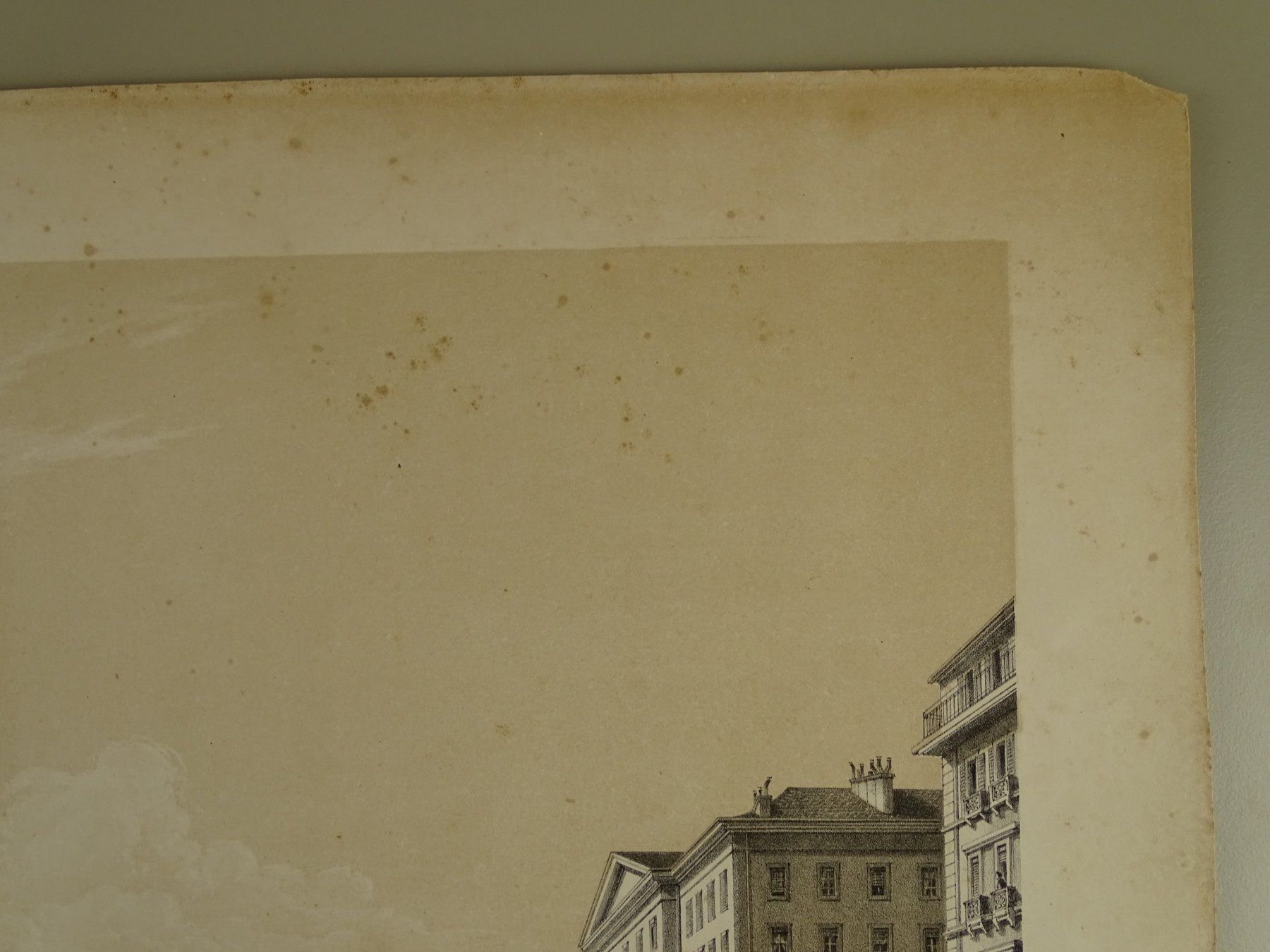 Stiche: GENÈVE, GENF, GROSSE LITHOGRAPHIE UM 1850 – Gebraucht aus Grüningen von Kartensammler 7