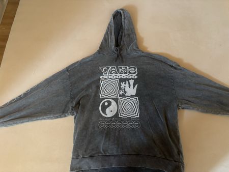 Vans Hoodie grey X-Large graphic print acid wash