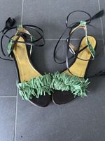 Ledenko Handmade Sandalen, Gr. 38, Leder Fransen Optik