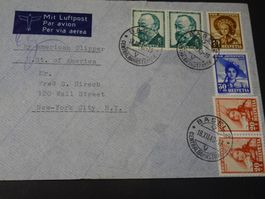 18.XII.40. SATZBRIEF VON BASEL NACH NEW -YORK CITY; LUFTPOST
