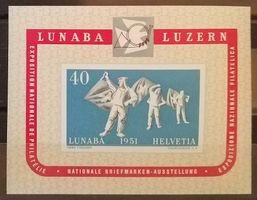 Bl6) W32, LUNABA Sonderblock 1951 postfrisch Kt..250.-