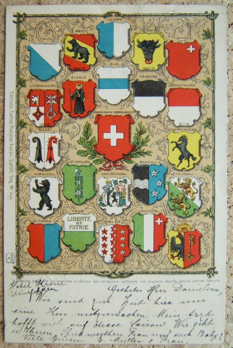 Cartoline postali: ALTE AK MIT KANTONSWAPPEN 1901 – Usato da Brunnen venduto da Nonne04