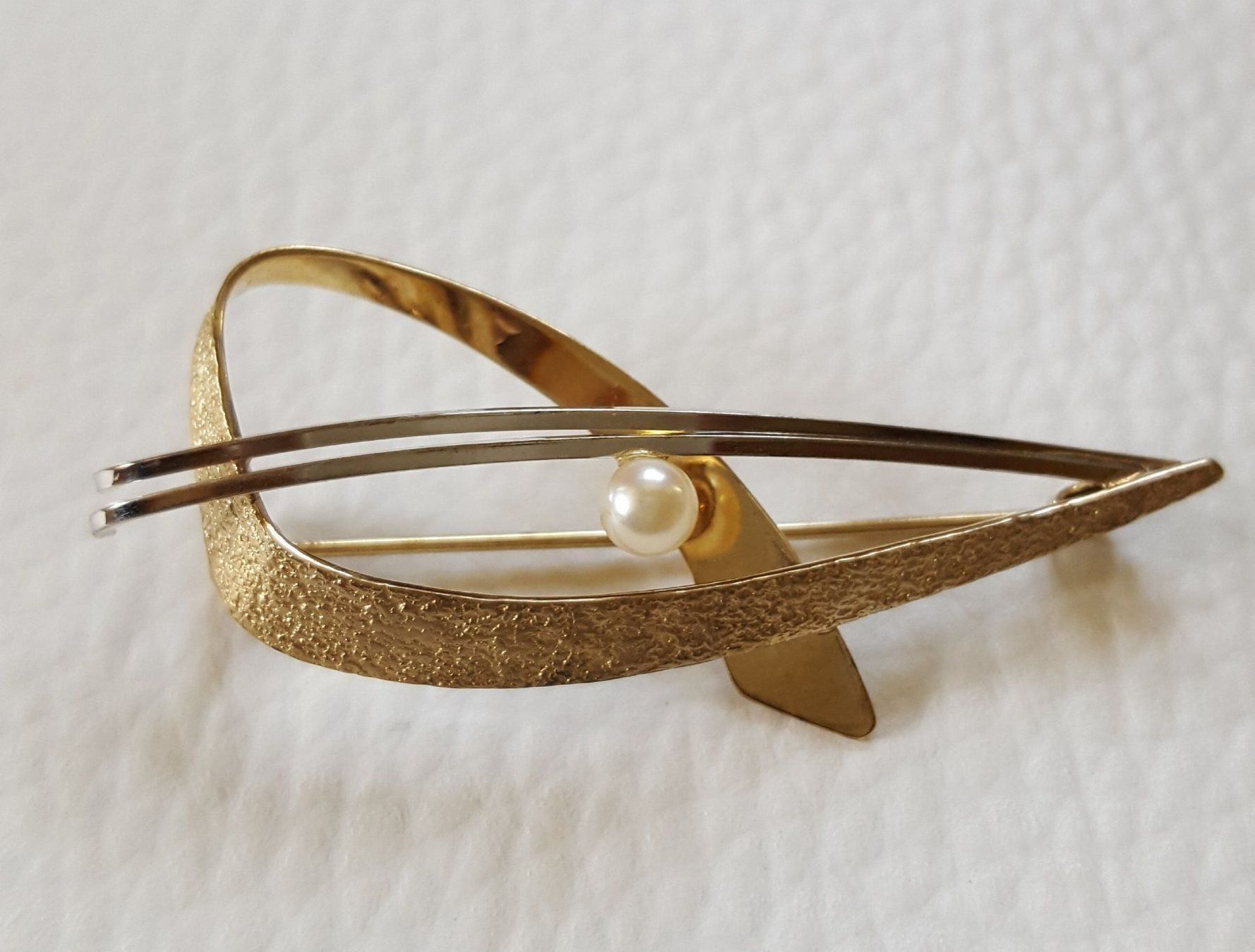 Spille & Fermagli: Gold Broche Mit Perle – Usato da Wald ZH venduto da Dasilver 3