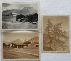 Saas-Grund: 2x AK & 1 Foto, mit English chapel, 1919-20