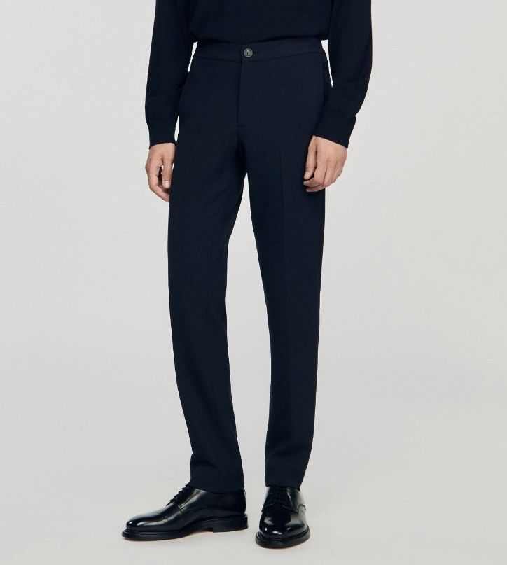 Sandro Pantaloni: SANDRO Men's Jersey Trousers Pants Dark Blue Stretch – Usato da Münchenstein venduto da B771 1