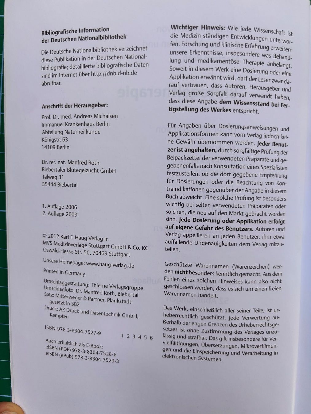 Bücher: Blutegeltherapie Verlag Thieme, farbig, 149 S. – Gebraucht aus Wald ZH von ukulele77 3
