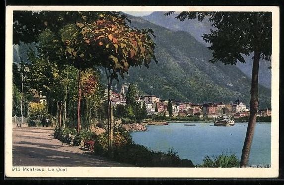 Cartoline postali: AK Montreux, Le Quai, 1925 – Usato da Berlin venduto da bartko-reher