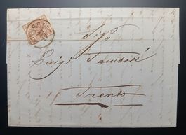 Lombardei und Venetien Nr, 4 auf Faltbrief nach Trento 1855