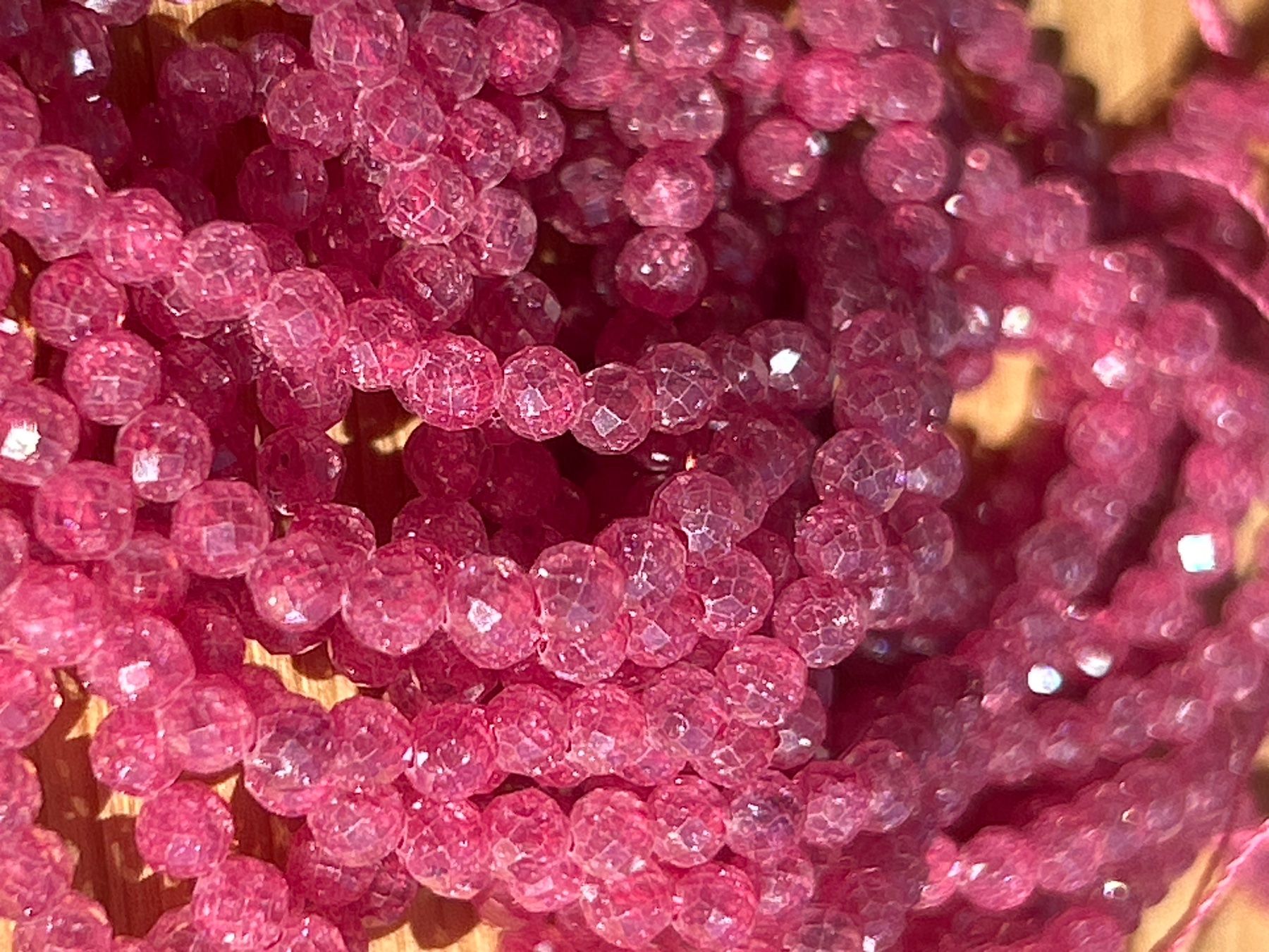 Mineralien & Heilsteine: Strang facettierte Zirkonia ruby 3 mm – Neu (gemäss Beschreibung) aus Niederrohrdorf von Ytobi 2