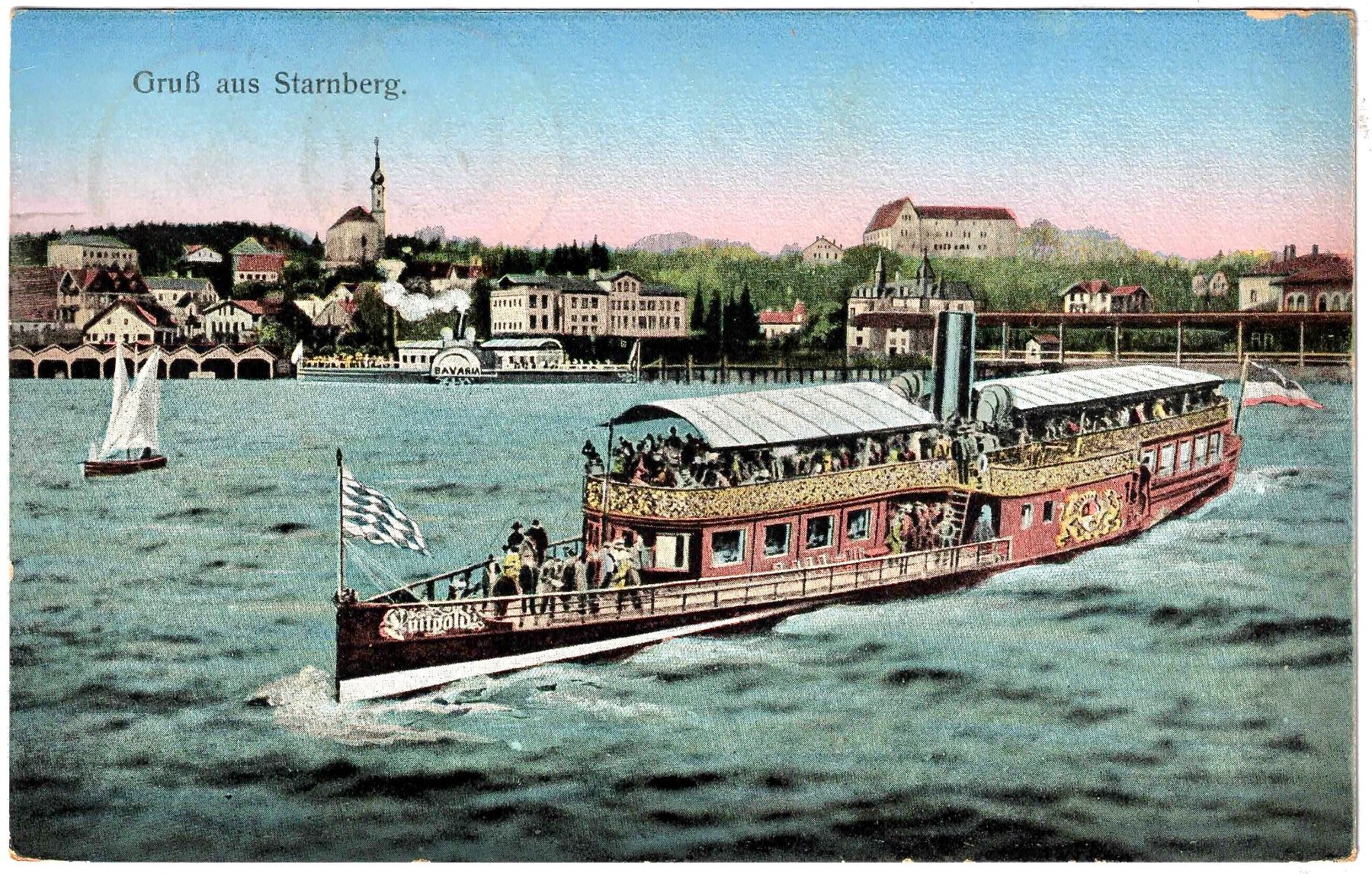 Cartoline postali: Gruss aus STARNBER ca. 1910 (D) – Usato da Oberdorf BL venduto da Hopfehuepfer