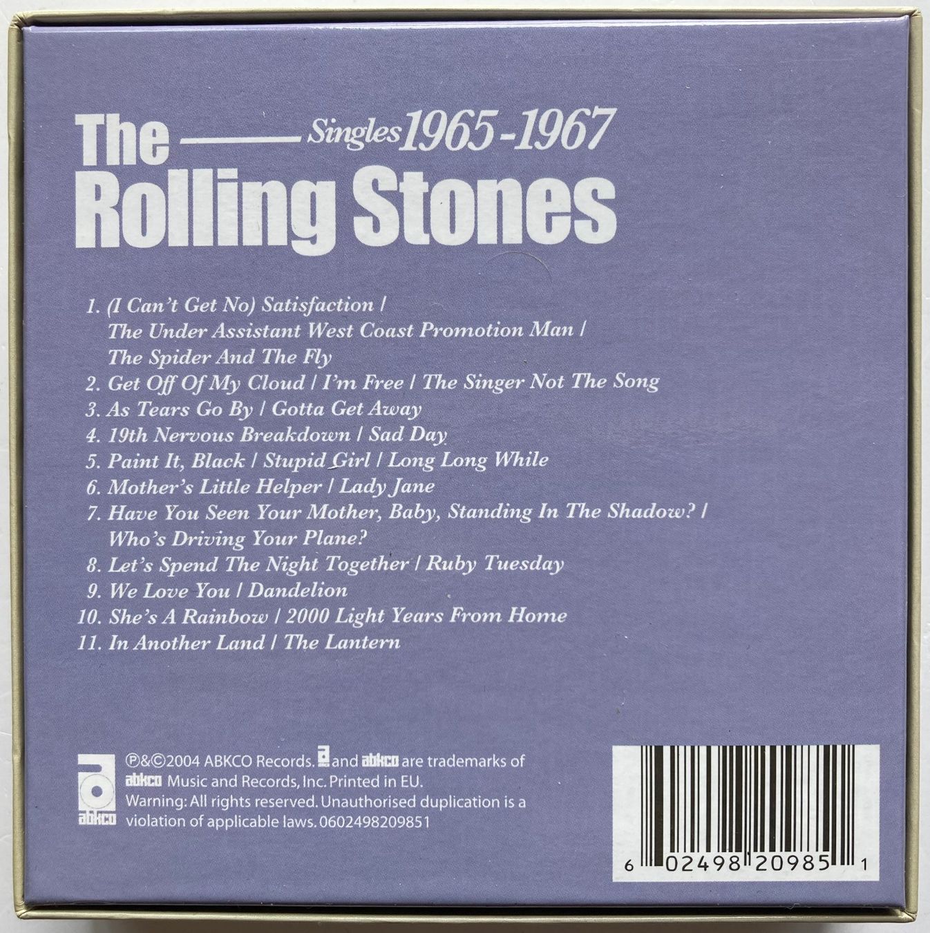 CDs: ROLLING STONES - SINGLES 1965-1967 – Gebraucht aus Bottens von hotter-than-hell 1