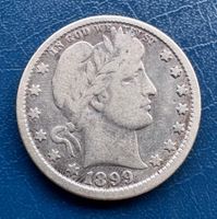 1899 Barber Silber Quarter USA