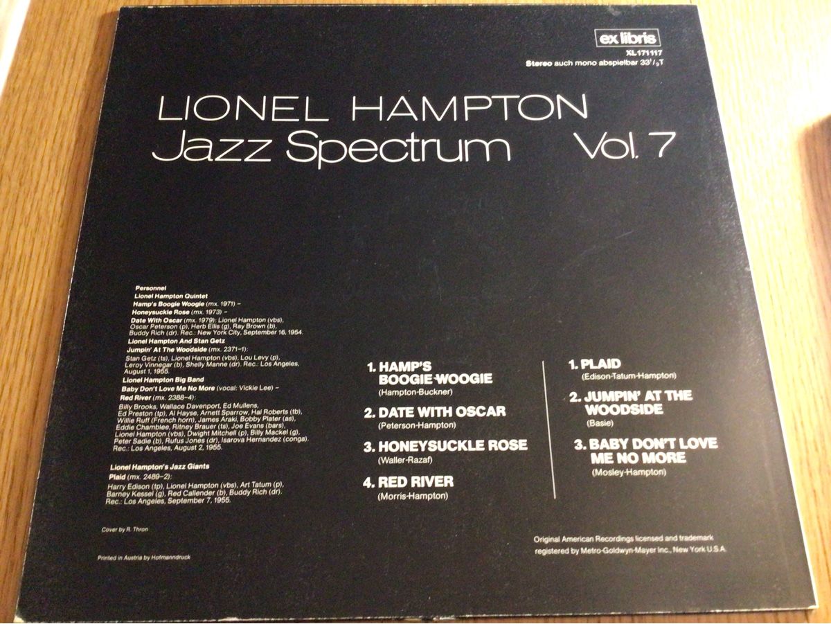 Dischi in vinile: Lionel Hampton Jazz Spectrum Vol.7 Vinyl LP – Usato da Steinach venduto da Quarkie 1