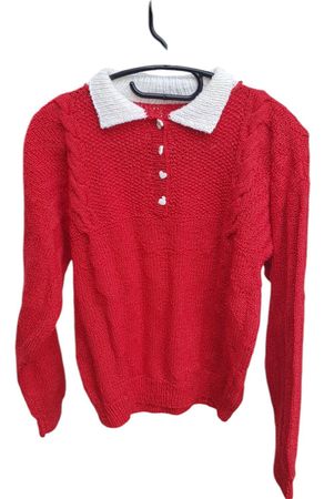 Pullover rot Garn Handarbeit