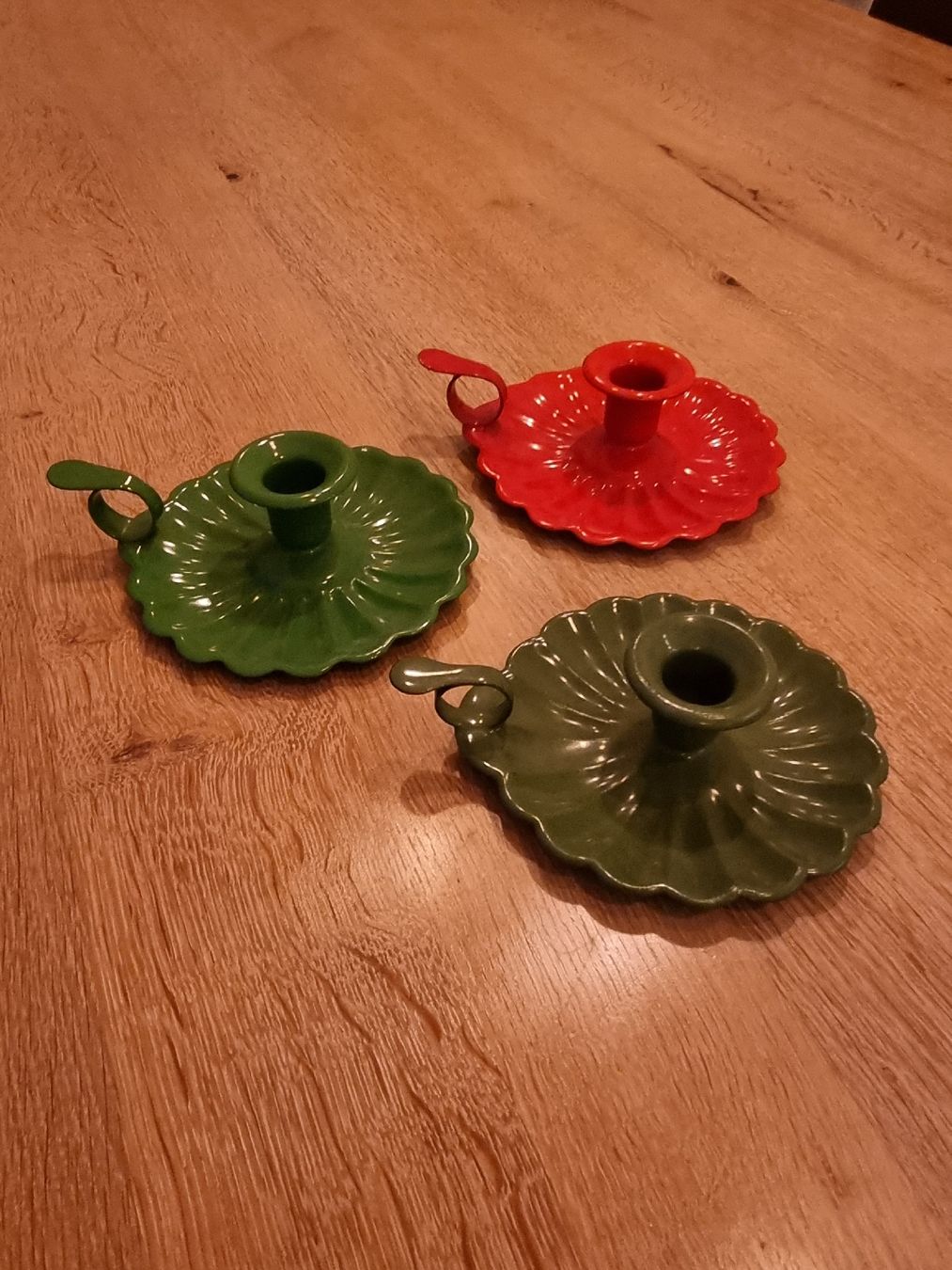 Portacandele: 3er Set Vintage Kerzenständer, Email – Usato da Abtwil SG venduto da danikari