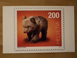AK mit Tier Briefmarke Motiv von Simon Hofer