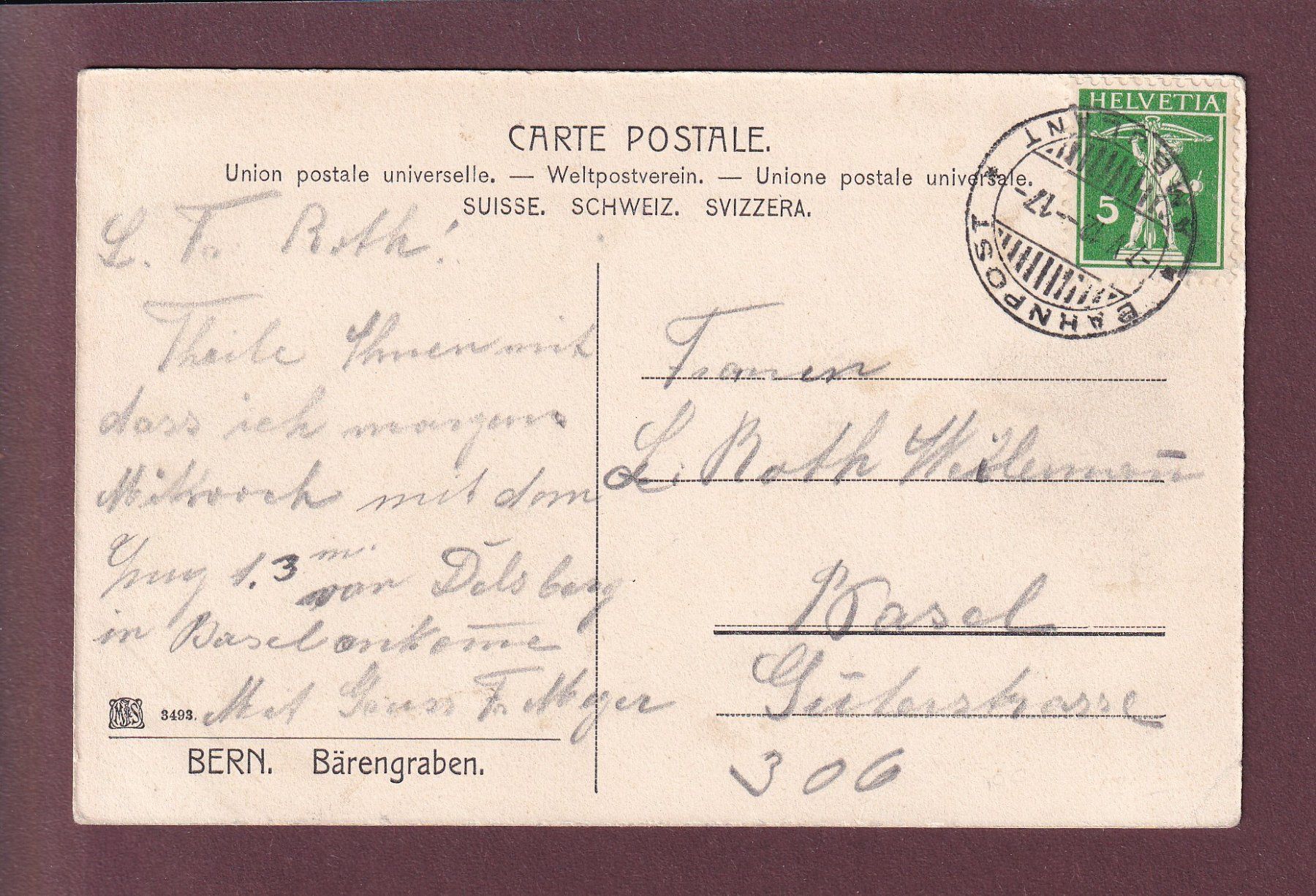 Cartoline postali: BERN - Bärengraben - 1912 // Eckbug // – Usato da Pully venduto da nicecards 1