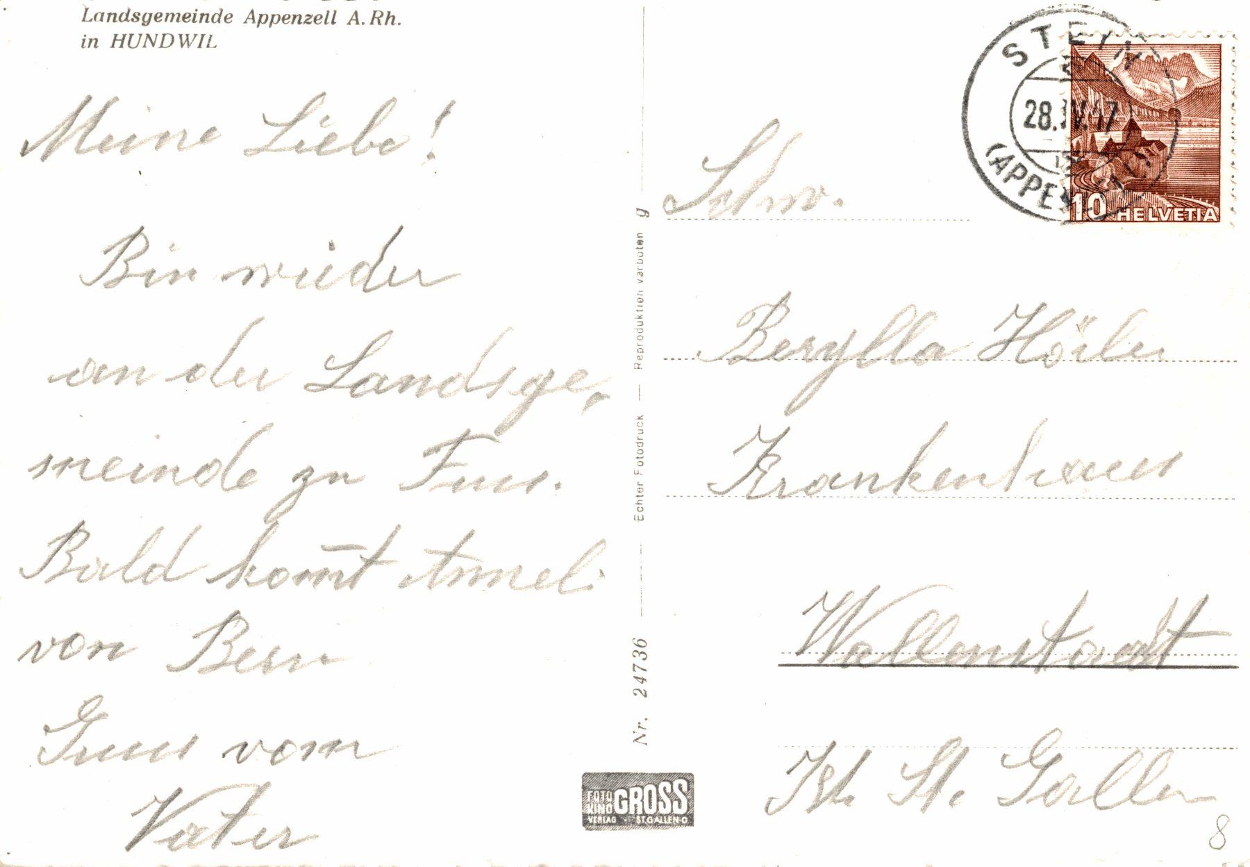 Cartoline postali: Landsgemeinde Appenzell A. Rh. in Hundwil – Usato da Bronschhofen venduto da Astore 1