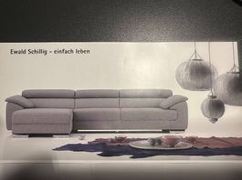 Ecksofa aus schwarzem Leder