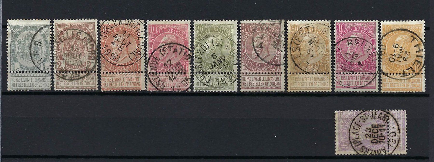 Tutti i francobolli: Belgique 1893 - 1900 – Usato da CHENE-BOURG venduto da Praslin
