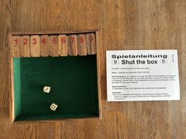 Shut the Box - Würfelspiel für 1-2 Spieler, komplett