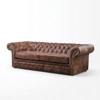 Braun Chesterfield 3 Sitzer Klassische Luxus Barock Sofa