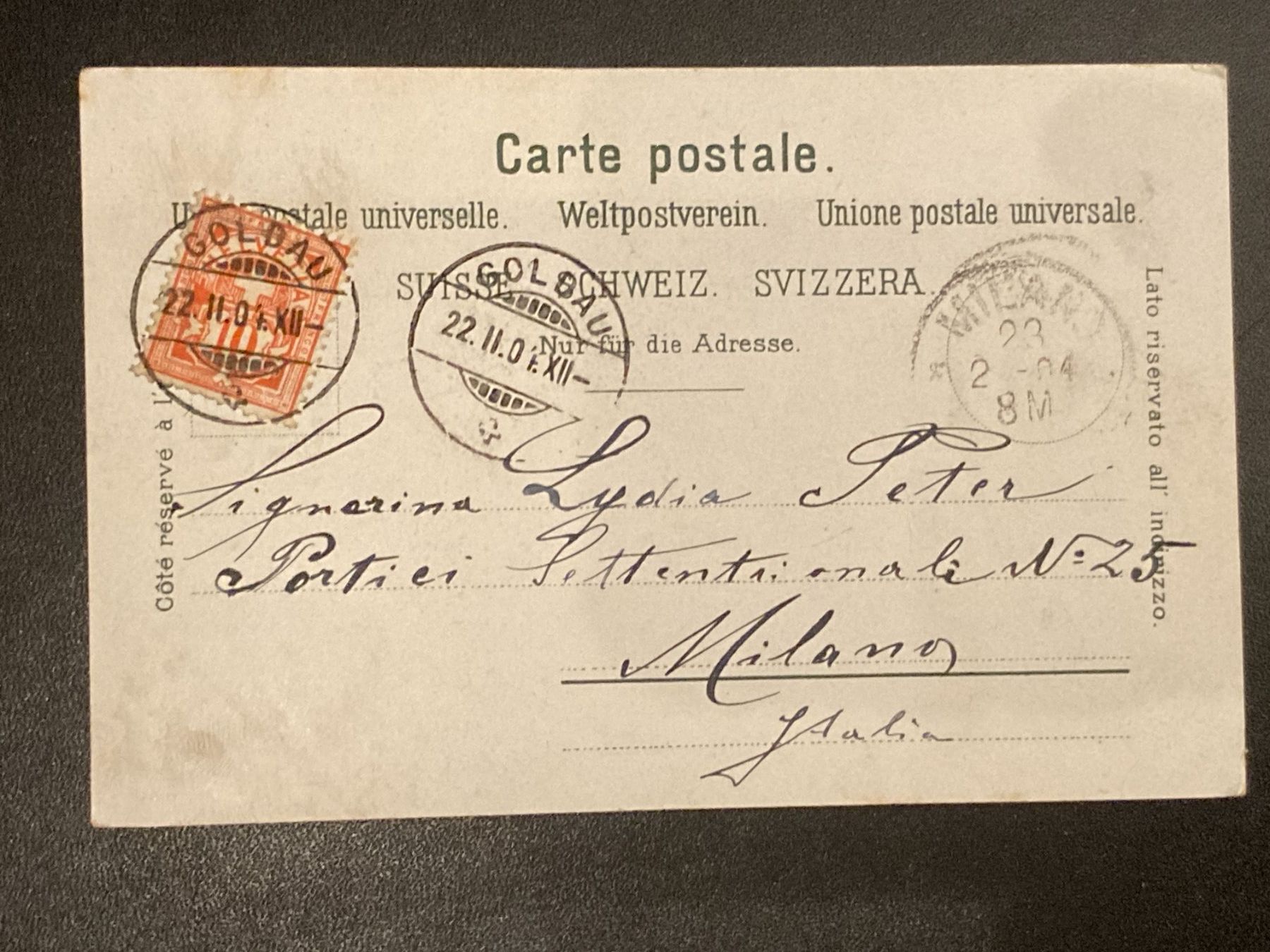 Cartoline postali: 1904 Ansichtskarte Oberarth, reformierte Kirche, Goldau. – Usato da Buchrain venduto da Blochha 1