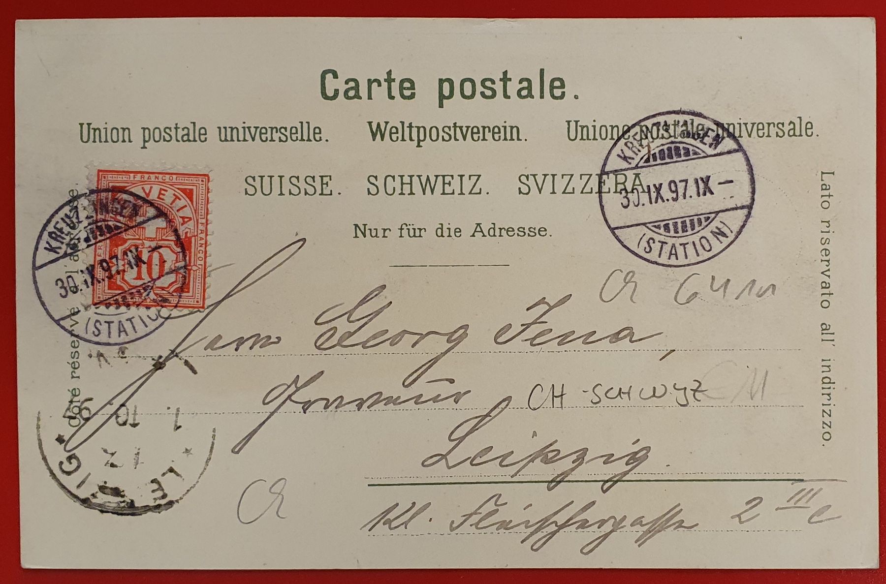 Cartoline postali: Gruss vom Rigi 1897 – Usato da Kreuzlingen venduto da Rschweiz1 1