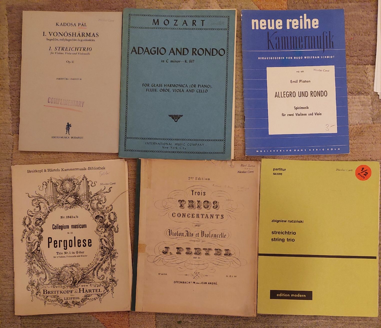 Livres: 10 Notenhefte mit leichterer Kammermusik  – D'occasion à Zürich par Cortin