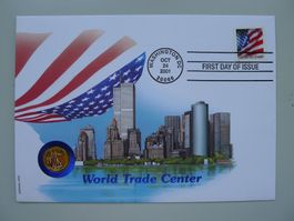 2001, USA, Numisbrief: World Trade Center mit American Eagle