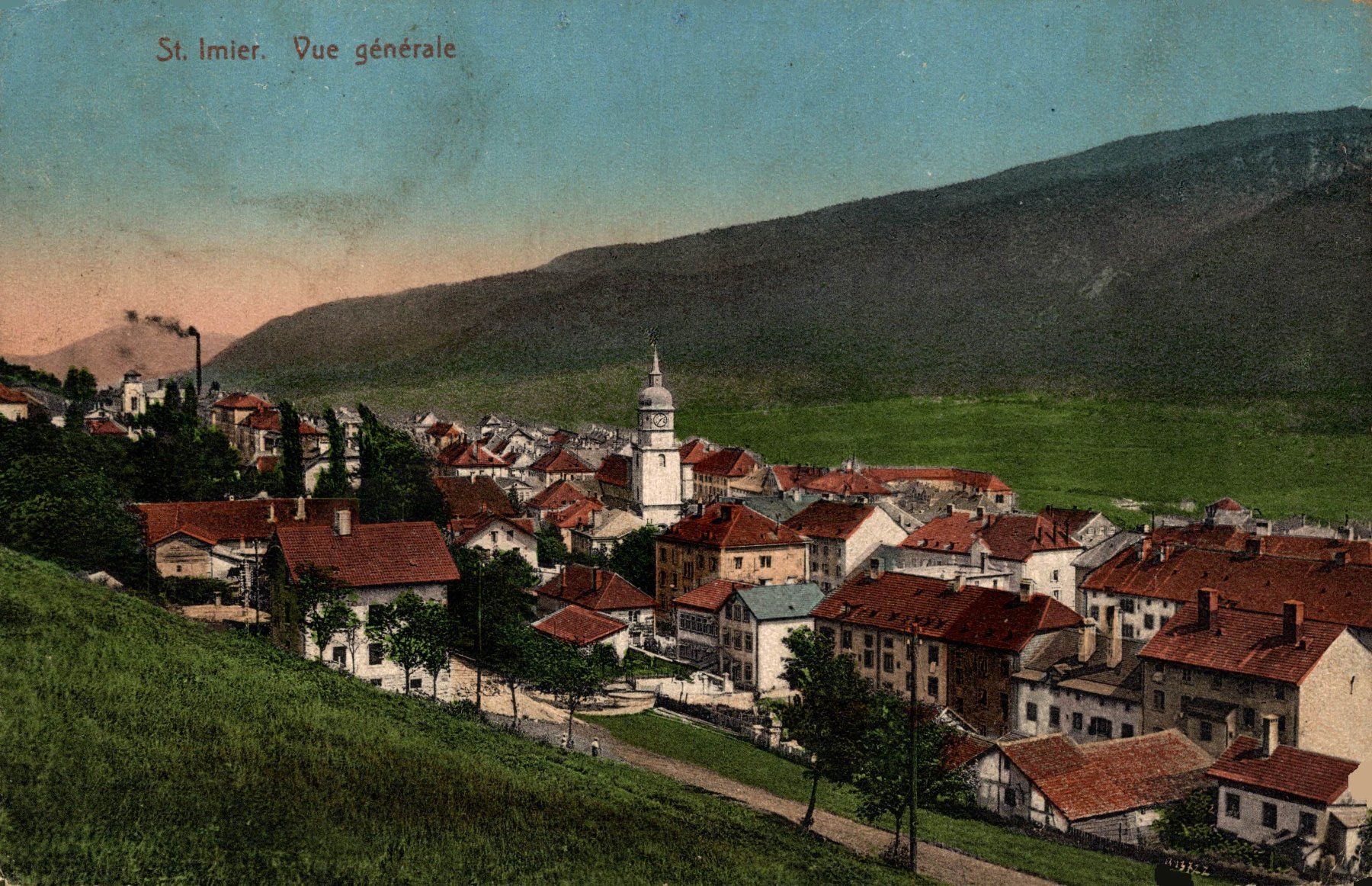 Ansichtskarten: St. Imier. Vue générale – Gebraucht aus Bronschhofen von Astore