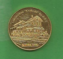 Medaille Gotthardbahn, Krokodil ,30 mm vergoldet
