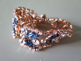 (22R)  ARMBAND Glassteine, vergoldet