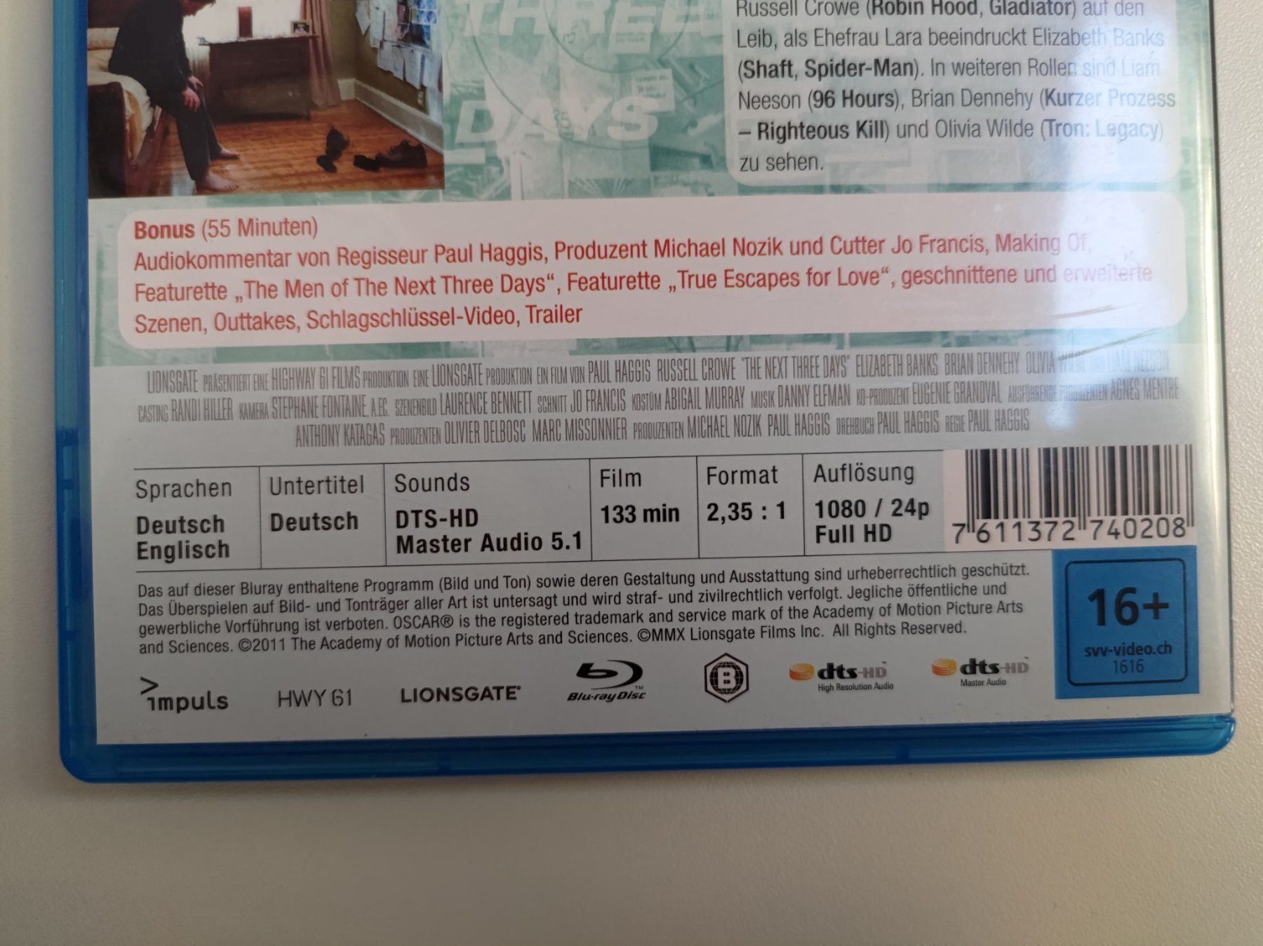 Tutti i DVDs: The next three days – Usato da Liestal venduto da Kratzilla 3