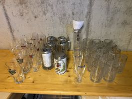Biergläser und Bierkrüge 33 Stk. Cardinal Feldschlösschen