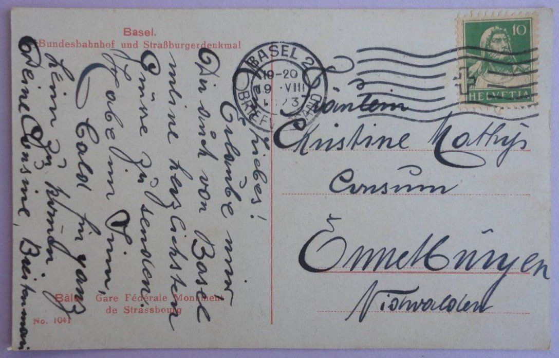 Cartoline postali: Basel, Bundesbahnhof und Strassburgerdenkmal – Usato da Fétigny venduto da Billy2miny 1
