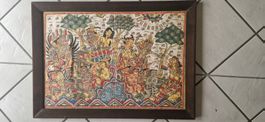 Handgemaltes Bild aus Indonesien Ketchack Fire Dance