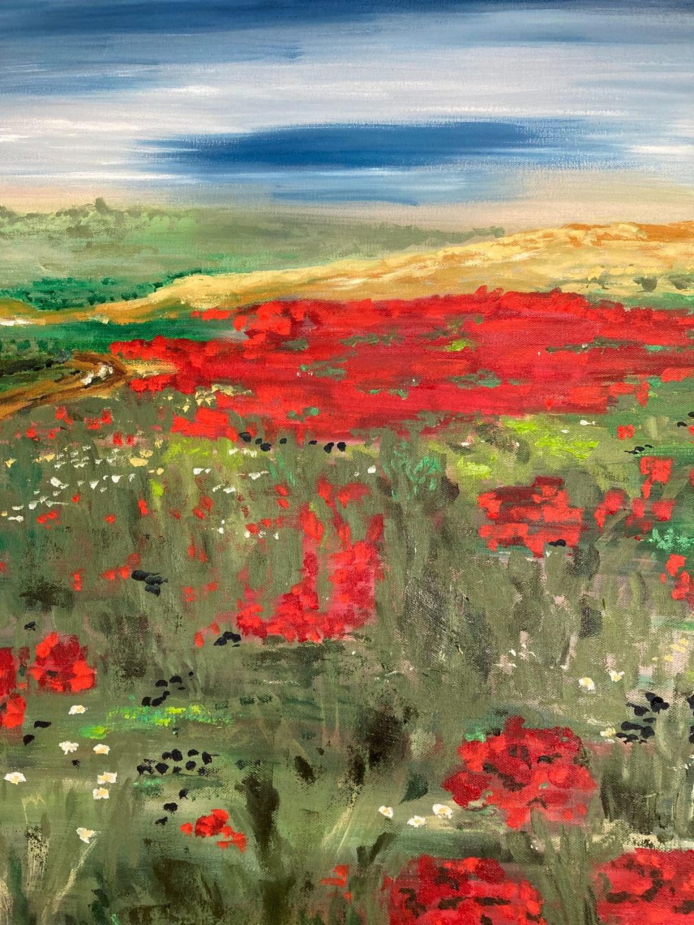Dipinti: Handgemaltes Landschaftsbild: Mohnblumenfeld – Nuovo (secondo la descrizione) da Cham venduto da Felha 5
