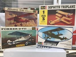 Revell Flugzeugmodellbausatz, 1:72, Albatros, Fokker etc