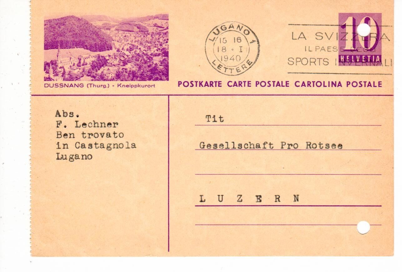 Tutti i francobolli: Bildpostkarte, Dussnang – Usato da Wolhusen venduto da Curver9